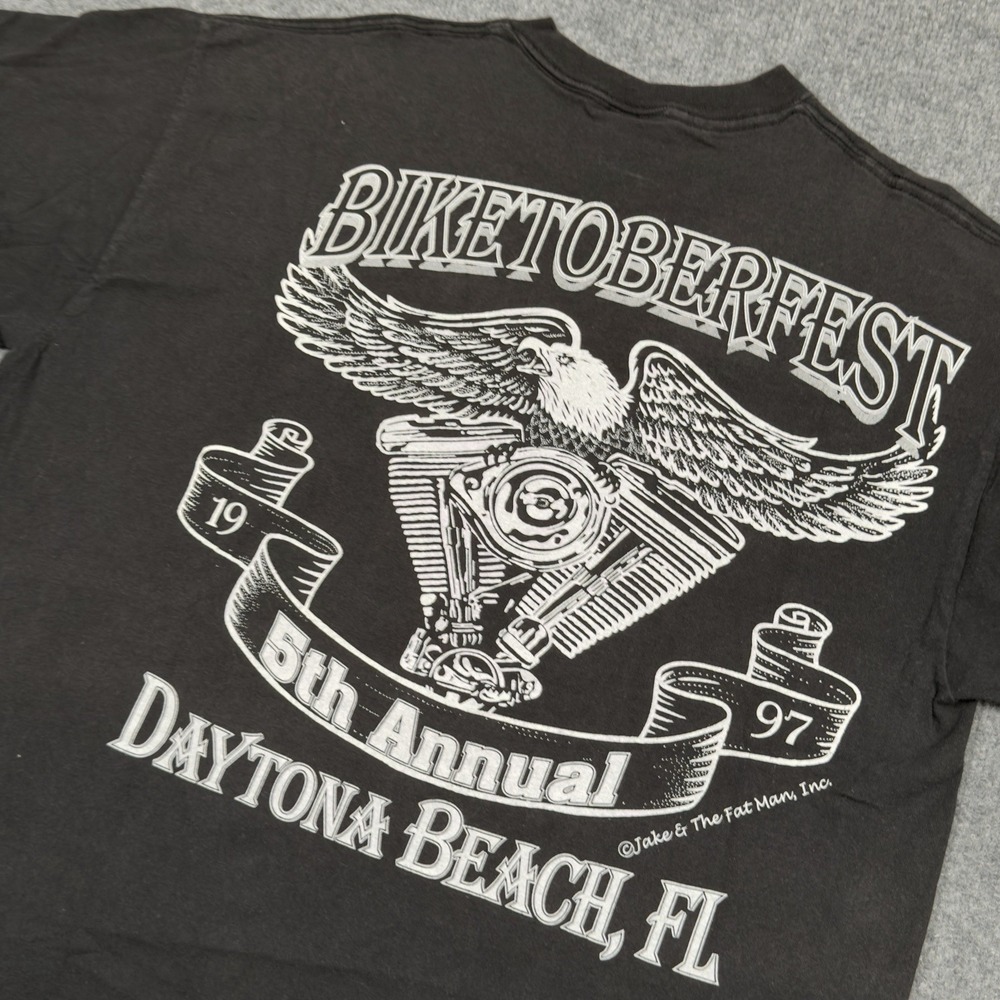 Vintage Biketober Fest 1997 Shirt Mens XL Black Daytona Beach Delta Pro Weight